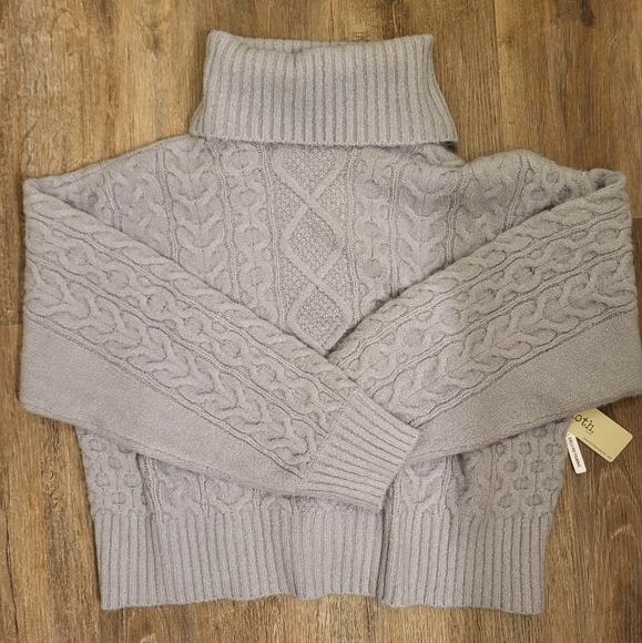Cloth By RD Cable Knit Crop Sweater Pastel Purple Size Large 💜 - Picture 4 of 10